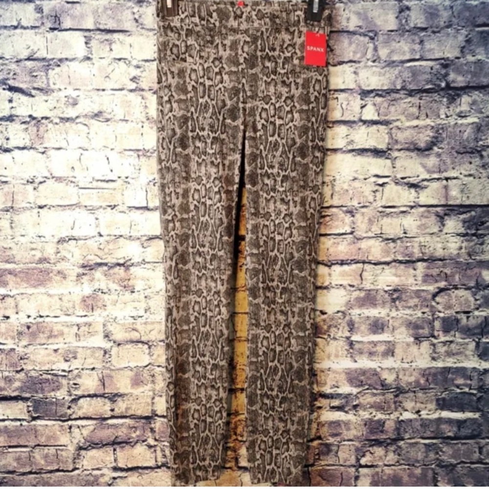 Spanx Taupe Snakeskin Print Ankle Jean-ish Leggings Jeggings Size XS
